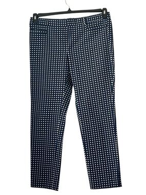 Banana Republic Navy Blue and White Micro-Check Chinos, Size 10